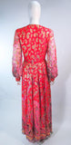 OSCAR DE LA RENTA 1970s Silk Chiffon Bohemian Gown