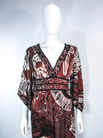 EMILIO PUCCI Brown & Black Silk Jersey Gown Size Small