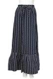 VALENTINO Boutique Circa 1960s Navy & White Floral Pattern Skirt