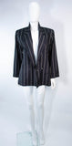 GIANNI VERSACE Black and Cream Striped Jacket Size 6