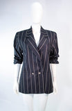 GIANNI VERSACE Black and Cream Striped Jacket Size 6