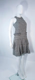 CHANEL Black and White Tweed Criss Cross Back Dress Size 36