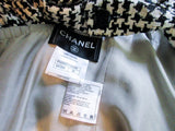CHANEL Black and White Tweed Criss Cross Back Dress Size 36