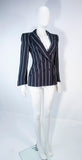 GIORGIO ARMANI Navy Striped Tailored Jacket Size 38