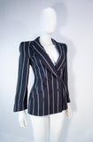 GIORGIO ARMANI Navy Striped Tailored Jacket Size 38