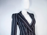 GIORGIO ARMANI Navy Striped Tailored Jacket Size 38