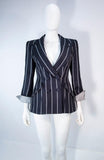 GIORGIO ARMANI Navy Striped Tailored Jacket Size 38
