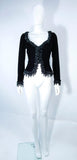 VICTOR COSTA Black Velvet Beaded Evening Jacket Size 4-6