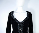 VICTOR COSTA Black Velvet Beaded Evening Jacket Size 4-6