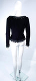 VICTOR COSTA Black Velvet Beaded Evening Jacket Size 4-6