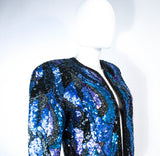 VINTAGE Abstract Sequin Vintage Jacket with Beaded Trim