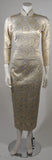 VINTAGE Oriental Inspired Blue & Gold Silk Brocade Dress Size 0-2