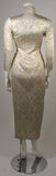 VINTAGE Oriental Inspired Blue & Gold Silk Brocade Dress Size 0-2