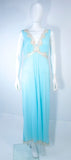 EMILIO PUCCI Poly Jersey Blue Lace Slip Dress Size M