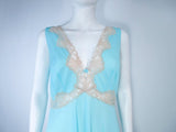 EMILIO PUCCI Poly Jersey Blue Lace Slip Dress Size M