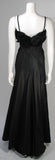 THERESE French Shop 1950s Three Dimensional Floral Bodice Black Silk Gown