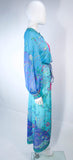 EMILIO PUCCI Blue, Purple Abstract Print Long Sleeve Dress Size M