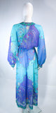 EMILIO PUCCI Blue, Purple Abstract Print Long Sleeve Dress Size M
