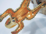 BARRY KEISELSTEIN-CORD Nude Alligator Belt Goldtone Sterling Frog Buckle Large