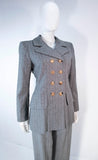 YVES SAINT LAURENT Gray Wool Pinstripe Trouser Set Size 40