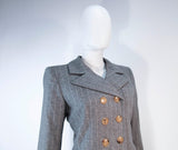 YVES SAINT LAURENT Gray Wool Pinstripe Trouser Set Size 40