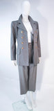 YVES SAINT LAURENT Gray Wool Pinstripe Trouser Set Size 40