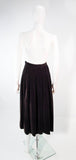 YVES SAINT LAURENT Brown Velvet Pleated Flare Skirt Size 36
