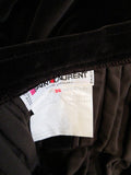 YVES SAINT LAURENT Brown Velvet Pleated Flare Skirt Size 36