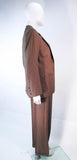 YVES SAINT LAURENT Classic 3 pc Brown Pantsuit with Belt