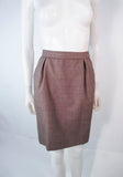 YVES SAINT LAURENT 1970s Brown Skirt Suit Size 46