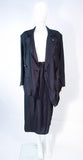 YOHJI YAMAMOTO Black Linen 2 pc Draped Jacket and Pants Suit
