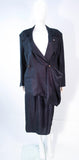 YOHJI YAMAMOTO Black Linen 2 pc Draped Jacket and Pants Suit