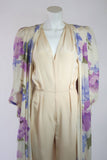 NOLAN MILLER Attributed Silk Jumpsuit Ensemble with Coat