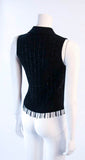 OSCAR DE LA RENTA Black Cashmere and Silk Beaded Size S