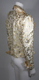 YVES SAINT LAURENT Gold Foil Jacket w/ Daisy Buttons Size 40