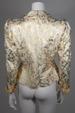 YVES SAINT LAURENT Gold Foil Jacket w/ Daisy Buttons Size 40