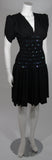 YVES SAINT LAURENT Black Cocktail Gown w/ Sequin Waist Size 38