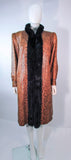 VINTAGE Circa 1970s Snakeskin Coat, Mink Trim Size 4-8