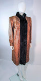 VINTAGE Circa 1970s Snakeskin Coat, Mink Trim Size 4-8