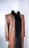 VINTAGE Circa 1970s Snakeskin Coat, Mink Trim Size 4-8