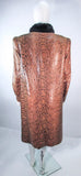 VINTAGE Circa 1970s Snakeskin Coat, Mink Trim Size 4-8