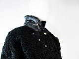 JACQUES SAINT LAURENT Black Jacket w/ Rhinestones Trim 38