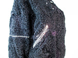 JACQUES SAINT LAURENT Black Jacket w/ Rhinestones Trim 38