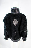 JACQUES SAINT LAURENT Black Jacket w/ Rhinestones Trim 38