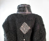 JACQUES SAINT LAURENT Black Jacket w/ Rhinestones Trim 38