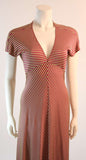 STEPHEN BURROWS 1970s V-neck Empire Waist Jersey Dress