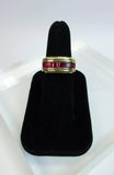 MOUAWAD 18 Karat Yellow Gold Diamond and Ruby Ring Size 6 3/4