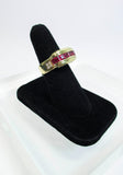 MOUAWAD 18 Karat Yellow Gold Diamond and Ruby Ring Size 6 3/4
