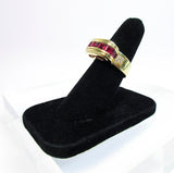 MOUAWAD 18 Karat Yellow Gold Diamond and Ruby Ring Size 6 3/4