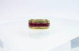 MOUAWAD 18 Karat Yellow Gold Diamond and Ruby Ring Size 6 3/4